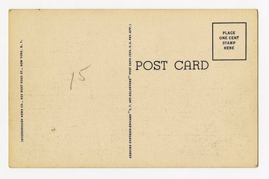 <em>"Pratt Institute and Park, Brooklyn, N.Y. Verso."</em>. Postcard, 3.5 x 5.5 in (8.9 x 14 cm). Brooklyn Museum, CHART_2012. (F129_B79_P841_Pratt_Institute_Park_verso.jpg
