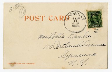 <em>"Vale Cashmere. Prospect Park, Brooklyn, N.Y. Verso."</em>, 1904. Postcard, 3.5 x 5.5 in (8.9 x 14 cm). Brooklyn Museum, CHART_2012. (F129_B79_P841_Prospect_Park_Vale_Cashmere_verso.jpg