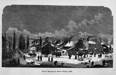 <em>"Guy's Brooklyn Snow Scene, 1820."</em>, 1867. b/w negative, 4x5in. Brooklyn Museum. (F129_B79_St5h_Stiles_p_before89_bw.jpg