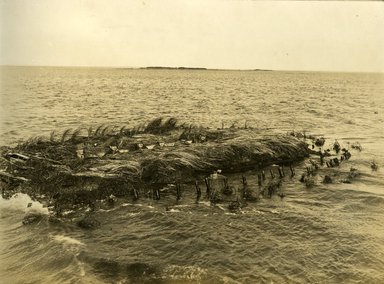<em>"Beach Haven: the great seashore opportunity. Views of Beach Haven. View 30: duck hunters in blind."</em>, 1900-1914. Bw photograph (original print), 9 x 7in (23 x 18cm). Brooklyn Museum, Beachhaven. (F142_O2_B35_Beachhaven_028.jpg