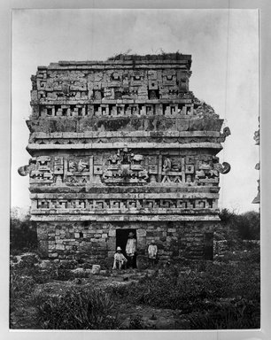 <em>"Chichen Itza. Casa De Monjas, Detached Building from the West."</em>, 1889. Bw copy negative, 4 x 5in (10.2 x 12.8 cm). Brooklyn Museum, Maudslay. (F1435_M442_Maudslay_027.jpg