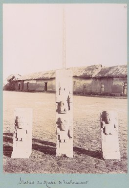 <em>"Statues du Musée de Tiahuanaco."</em>, 1903. Bw photograph (original print), 9 x 7in (23 x 18cm). Brooklyn Museum, Sintich. (F3319.1_T55_M69_Sintich_013.jpg