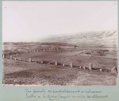 <em>"Vue générale des grands alignements de Tiahuanaco. Fouilles de la Mission française au milieu des alignements."</em>, 1903. Bw photograph (original print), 9 x 7in (23 x 18cm). Brooklyn Museum, Sintich. (F3319.1_T55_M69_Sintich_026.jpg