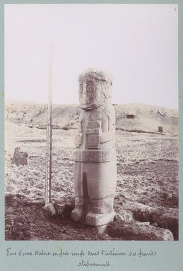 <em>"Vue d'une statue en gris rouge dans l'intérieur des grands alignements."</em>, 1903. Bw photograph (original print), 9 x 7in (23 x 18cm). Brooklyn Museum, Sintich. (F3319.1_T55_M69_Sintich_050.jpg