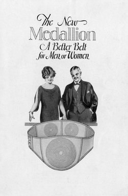 <em>"The New Medallion. A Better Belt for Men or Women."</em>, 1925. Printed material. Brooklyn Museum. (Photo: Brooklyn Museum, GT2075_R7fa_1925_Royal_Worcester_cover_SL4.jpg