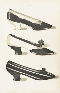 <em>"Color illustration of shoes."</em>, 1900. Printed material. Brooklyn Museum. (Photo: Brooklyn Museum, GT2130_G7d_Greig_1900_pl01_PS4.jpg