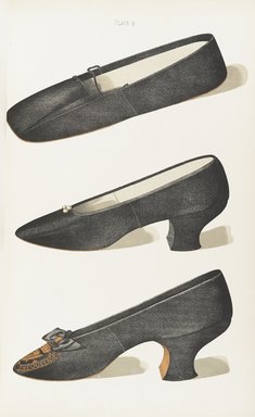 <em>"Color illustration of shoes."</em>, 1900. Printed material. Brooklyn Museum. (Photo: Brooklyn Museum, GT2130_G7d_Greig_1900_pl02_PS4.jpg