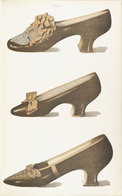 <em>"Color illustration of shoes."</em>, 1900. Printed material. Brooklyn Museum. (Photo: Brooklyn Museum, GT2130_G7d_Greig_1900_pl03_PS4.jpg