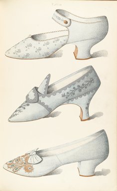 <em>"Color illustration of shoes."</em>, 1900. Printed material. Brooklyn Museum. (Photo: Brooklyn Museum, GT2130_G7d_Greig_1900_pl07_PS4.jpg