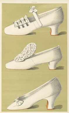 <em>"Color illustration of shoes."</em>, 1900. Printed material. Brooklyn Museum. (Photo: Brooklyn Museum, GT2130_G7d_Greig_1900_pl09_PS4.jpg