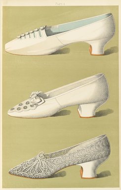 <em>"Color illustration of shoes."</em>, 1900. Printed material. Brooklyn Museum. (Photo: Brooklyn Museum, GT2130_G7d_Greig_1900_pl10_PS4.jpg