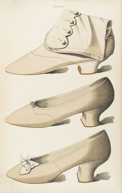 <em>"Color illustration of shoes."</em>, 1900. Printed material. Brooklyn Museum. (Photo: Brooklyn Museum, GT2130_G7d_Greig_1900_pl13_PS4.jpg