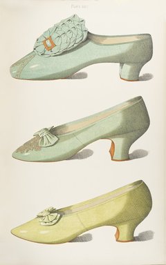 <em>"Color illustration of shoes."</em>, 1900. Printed material. Brooklyn Museum. (Photo: Brooklyn Museum, GT2130_G7d_Greig_1900_pl18_PS4.jpg