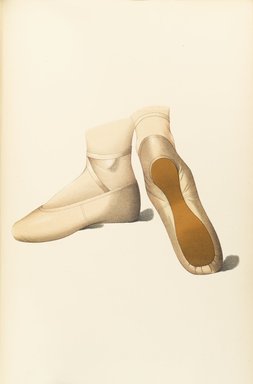 <em>"Color illustration of ballet slippers"</em>, 1900. Printed material. Brooklyn Museum. (Photo: Brooklyn Museum, GT2130_G7d_Greig_1900_unpaginated_before_index_PS4.jpg