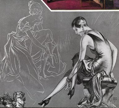 <em>"Modern and historical views of a  woman wearing high heels."</em>. Printed material. Brooklyn Museum. (Photo: Brooklyn Museum, GT595_F2_v5_Holmgren_SL1.jpg