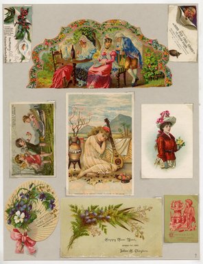 <em>"Set of 9 tradecards mounted on cardstock. Recto."</em>. Printed material, 15 x 11.5 in (38 x 29.3 cm). Brooklyn Museum, CHART_2011. (HF5841_Ad9_p09_recto.jpg