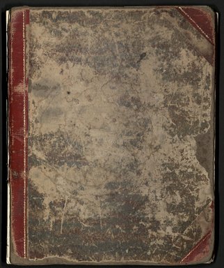 <em>"Scrapbook cover."</em>. Printed material, 17.15 x 21cm. Brooklyn Museum, CHART_2012. (HF5841_B11_partC_cover.jpg