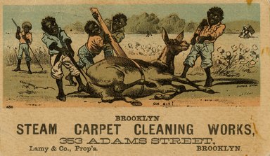 <em>"Trade card. Lamy & Co. 353 Adams Street. Brooklyn.Recto."</em>. Printed material, 11.43 x 6.99cm. Brooklyn Museum, CHART_2012. (Photo: Bufford, HF5841_B11_partD_tradecard01_X2006.16.1_recto.jpg