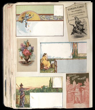 <em>"Full view of scrapbook page. Includes 1 tradecard of Brooklyn business: A. S. Barnes, Esq."</em>. Printed material, 10 x 12.25 in (25.4 x 31.1 cm). Brooklyn Museum, CHART_2012. (HF5841_C59_v1_p63.jpg