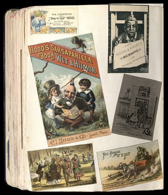 <em>"Full view of scrapbook page. Includes 1 tradecard of Brooklyn  business: W. M. Johnson, Grocer."</em>. Printed material, 10 x 12.25 in (25.4 x 31.1 cm). Brooklyn Museum, CHART_2012. (HF5841_C59_v1_p91.jpg