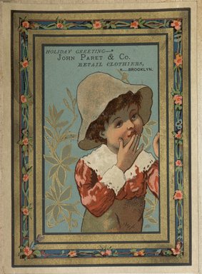 <em>"Tradecard. John Paret and Company. Brooklyn."</em>. Printed material, 5 x 4in (13 x 9.5cm). Brooklyn Museum, CHART_2012. (HF5841_C59_v2_p21a_tradecard_Paret.jpg