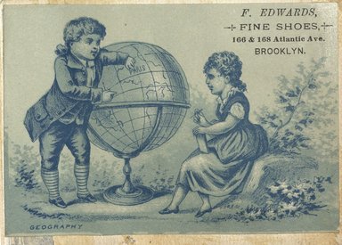 <em>"Tradecard. F. Edwards. 166 and 168 Atlantic Avenue. Brooklyn."</em>. Printed material, 3 x 4.5in (7.5x 12cm). Brooklyn Museum, CHART_2012. (HF5841_C59_v2_p24j_tradecard_Edwards.jpg