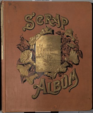 <em>"Scrapbook front cover."</em>. Printed material, 16.95 x 14.5in (43 x 37cm). Brooklyn Museum, CHART_2012. (HF5841_C59_v3_p00_front_cover.jpg