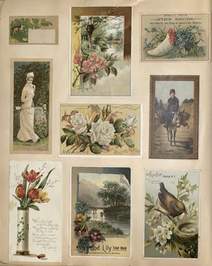 <em>"Scrapbook page."</em>. Printed material, 16.15 x 13in (41 x 33cm). Brooklyn Museum, CHART_2012. (HF5841_C59_v3_p29_overall.jpg