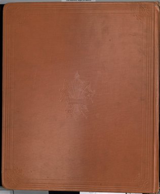 <em>"Scrapbook back cover."</em>. Printed material, 16.95 x 14.5in (43 x 37cm). Brooklyn Museum, CHART_2012. (HF5841_C59_v3_p59_back_cover.jpg