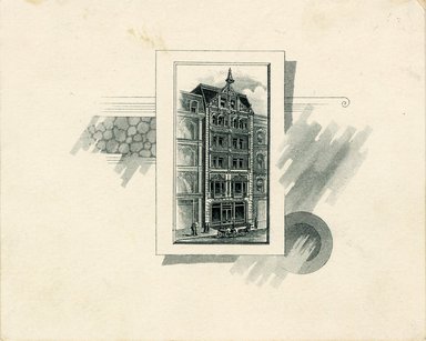 <em>"Trade Card, 1894. H.M. Baum. 418 and 420 Fulton Street. Brooklyn. Verso."</em>, 1894. Printed material, 4  x 5in (10.25 x 12.75cm). Brooklyn Museum, CHART_2012. (HF5841_C59_v4_p02b_tradecard_Baum_verso.jpg