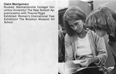 <em>"Brooklyn Museum Art School faculty. Claire Montgomery, ca. 1979."</em>, 1979. Bw photographic print. Brooklyn Museum, Art School. (Photo: Brooklyn Museum, MAS_Vfacultyi008.jpg
