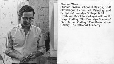 <em>"Brooklyn Museum Art School faculty. Charles Viera, ca. 1979."</em>, 1979. Bw photographic print. Brooklyn Museum, Art School. (Photo: Brooklyn Museum, MAS_Vfacultyi011.jpg