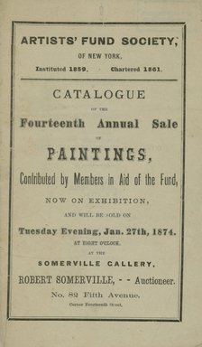 <em>"Front cover."</em>, 1874. Printed material. Brooklyn Museum, NYARC Documenting the Gilded Age phase 2. (Photo: New York Art Resources Consortium, N1206_Un3_R93_1874_0001.jpg