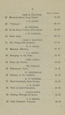 <em>"Checklist."</em>, 1874. Printed material. Brooklyn Museum, NYARC Documenting the Gilded Age phase 2. (Photo: New York Art Resources Consortium, N1206_Un3_R93_1874_0008.jpg