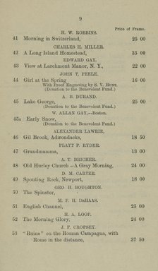 <em>"Checklist."</em>, 1874. Printed material. Brooklyn Museum, NYARC Documenting the Gilded Age phase 2. (Photo: New York Art Resources Consortium, N1206_Un3_R93_1874_0009.jpg