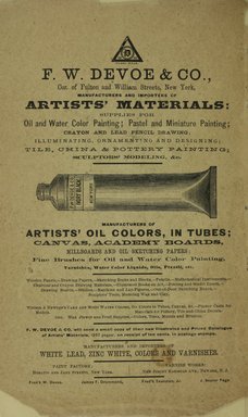 <em>"Advertisement."</em>, 1880. Printed material. Brooklyn Museum, NYARC Documenting the Gilded Age phase 1. (Photo: New York Art Resources Consortium, N1206_Un3_Sa4_0006.jpg