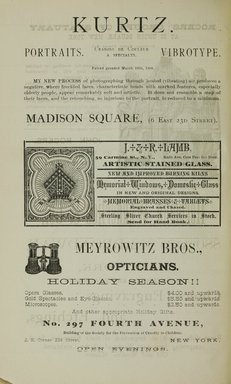 <em>"Advertisement."</em>, 1880. Printed material. Brooklyn Museum, NYARC Documenting the Gilded Age phase 1. (Photo: New York Art Resources Consortium, N1206_Un3_Sa4_0008.jpg