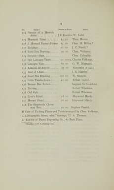 <em>"Checklist."</em>, 1880. Printed material. Brooklyn Museum, NYARC Documenting the Gilded Age phase 1. (Photo: New York Art Resources Consortium, N1206_Un3_Sa4_0024.jpg