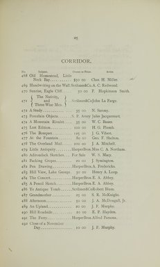 <em>"Checklist."</em>, 1880. Printed material. Brooklyn Museum, NYARC Documenting the Gilded Age phase 1. (Photo: New York Art Resources Consortium, N1206_Un3_Sa4_0035.jpg
