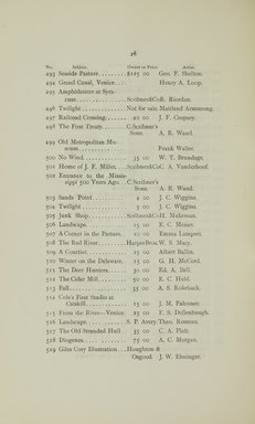 <em>"Checklist."</em>, 1880. Printed material. Brooklyn Museum, NYARC Documenting the Gilded Age phase 1. (Photo: New York Art Resources Consortium, N1206_Un3_Sa4_0036.jpg