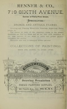 <em>"Advertisement."</em>, 1880. Printed material. Brooklyn Museum, NYARC Documenting the Gilded Age phase 1. (Photo: New York Art Resources Consortium, N1206_Un3_Sa4_0046.jpg