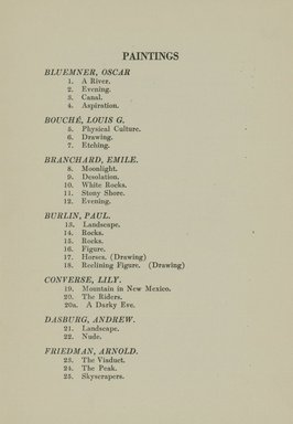 <em>"Checklist."</em>, 1919. Printed material. Brooklyn Museum, NYARC Documenting the Gilded Age phase 2. (Photo: New York Art Resources Consortium, N1228_B66_1919_0017.jpg