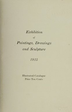 <em>"Title page."</em>, 1915. Printed material. Brooklyn Museum, NYARC Documenting the Gilded Age phase 1. (Photo: New York Art Resources Consortium, N1236_Un3_M76_0007.jpg