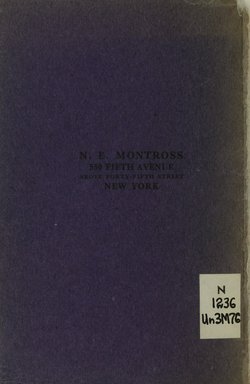 <em>"Back cover."</em>, 1915. Printed material. Brooklyn Museum, NYARC Documenting the Gilded Age phase 1. (Photo: New York Art Resources Consortium, N1236_Un3_M76_0044.jpg