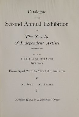 <em>"Title page."</em>, 1918. Printed material. Brooklyn Museum, NYARC Documenting the Gilded Age phase 2. (Photo: New York Art Resources Consortium, N1236_Un3_So2_1918_0007.jpg