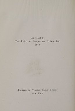 <em>"Front matter."</em>, 1918. Printed material. Brooklyn Museum, NYARC Documenting the Gilded Age phase 2. (Photo: New York Art Resources Consortium, N1236_Un3_So2_1918_0008.jpg