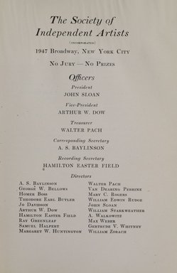 <em>"Front matter."</em>, 1918. Printed material. Brooklyn Museum, NYARC Documenting the Gilded Age phase 2. (Photo: New York Art Resources Consortium, N1236_Un3_So2_1918_0009.jpg