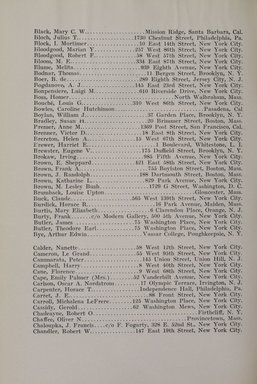 <em>"Member list."</em>, 1918. Printed material. Brooklyn Museum, NYARC Documenting the Gilded Age phase 2. (Photo: New York Art Resources Consortium, N1236_Un3_So2_1918_0096.jpg