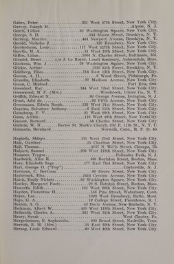 <em>"Member list."</em>, 1918. Printed material. Brooklyn Museum, NYARC Documenting the Gilded Age phase 2. (Photo: New York Art Resources Consortium, N1236_Un3_So2_1918_0099.jpg
