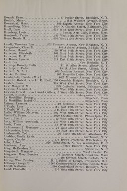 <em>"Member list."</em>, 1918. Printed material. Brooklyn Museum, NYARC Documenting the Gilded Age phase 2. (Photo: New York Art Resources Consortium, N1236_Un3_So2_1918_0101.jpg